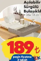 AÇILABİLİR SÜRGÜLÜ BULAŞIKLIK